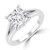 Princess Diamond Cathedral Split Shank Solitaire Engagement Ring in White Gold (MVSLG1468-W)