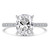 Cushion Diamond Hidden Halo Solitaire with Accents Engagement Ring in White Gold (MVSLG1460-W)