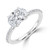 Oval Diamond Horizontally Set Solitaire with Accents Engagement Ring in White Gold (MVSLG1438-W) Oval Diamond Horizontally Set Solitaire with Accents Engagement Ring in White Gold (MVSLG1438-W)