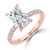 Radiant Diamond Hidden Halo Open Bridge Solitaire with Accents Engagement Ring in Rose Gold (MVSLG1436-R)