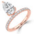 Pear Diamond Offset Center Stone Solitaire with Accents Engagement Ring in Rose Gold (MVSLG1432-R) Pear Diamond Offset Center Stone Solitaire with Accents Engagement Ring in Rose Gold (MVSLG1432-R)