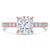 Cushion Diamond Offset Center Stone Solitaire with Accents Engagement Ring in Rose Gold (MVSLG1431-R) Cushion Diamond Offset Center Stone Solitaire with Accents Engagement Ring in Rose Gold (MVSLG1431-R)