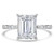 Emerald Diamond Solitaire with Accents Engagement Ring in White Gold (MVSLG1428-W) Emerald Diamond Solitaire with Accents Engagement Ring in White Gold (MVSLG1428-W)