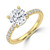 Round Diamond Hidden Halo Open Bridge Solitaire with Accents Engagement Ring in Yellow Gold (MVSLG1413-Y)