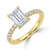 Emerald Diamond Hidden Halo Open Bridge Solitaire with Accents Engagement Ring in Yellow Gold (MVSLG1409-Y) Emerald Diamond Hidden Halo Open Bridge Solitaire with Accents Engagement Ring in Yellow Gold (MVSLG1409-Y)