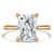 Radiant Diamond Hidden Halo Open Bridge Solitaire with Accents Engagement Ring in Yellow Gold (MVSLG1394-Y)