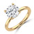 Round Diamond Hidden Halo Solitaire with Accents Engagement Ring in Yellow Gold (MVSLG1361-Y)