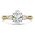 Oval Diamond Tapered Cathedral Open Bridge Three-Stone Engagement Ring in Yellow Gold (MVSX1051-Y)