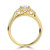 Oval Diamond Tapered Cathedral Open Bridge Three-Stone Engagement Ring in Yellow Gold (MVSX1051-Y)