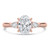 Oval Diamond Tapered Cathedral Open Bridge Three-Stone Engagement Ring in Rose Gold (MVSLG1329-R) Oval Diamond Tapered Cathedral Open Bridge Three-Stone Engagement Ring in Rose Gold (MVSLG1329-R)