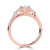 Oval Diamond Tapered Cathedral Open Bridge Three-Stone Engagement Ring in Rose Gold (MVSX1051-R)