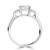 Cushion Diamond Tapered Cathedral Open Bridge Three-Stone Engagement Ring in White Gold (MVSX1050-W)