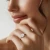 Cushion Diamond Tapered Cathedral Open Bridge Three-Stone Engagement Ring in White Gold (MVSX1050-W)