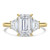 Emerald Diamond Open Bridge Three-Stone Engagement Ring in Yellow Gold (MVSX1048-Y)