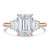Emerald Diamond Open Bridge Three-Stone Engagement Ring in Rose Gold (MVSLG1318-R)