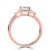 Emerald Diamond Open Bridge Three-Stone Engagement Ring in Rose Gold (MVSLG1318-R)