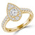 Round Diamond Pear Halo Engagement Ring in Yellow Gold with Accents (MVSLG1307-Y)