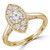 Round Diamond Marquise Cathedral Halo Engagement Ring in Yellow Gold (MVSLG1306-Y)