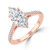 Marquise Diamond Cathedral Tapered Pave Solitaire with Accents Engagement Ring in Rose Gold (MVSLG1619-R)