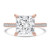 Princess Diamond Cathedral Tapered Pave Solitaire with Accents Engagement Ring in Rose Gold (MVSLG1622-R)