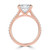 Princess Diamond Cathedral Tapered Pave Solitaire with Accents Engagement Ring in Rose Gold (MVSLG1622-R)