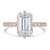 Emerald Diamond Hidden Halo Compass Set Solitaire with Accents Engagement Ring in Rose Gold (MVSLG1626-R)