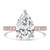 Pear Diamond Hidden Halo Compass Set Solitaire with Accents Engagement Ring in Rose Gold (MVSLG1628-R)