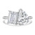Emerald Diamond Toi et Moi Solitaire with Accents Engagement Ring in White Gold (MVSLG1632-W)