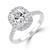 Cushion Diamond Cushion Halo Halo Engagement Ring in White Gold (MVSLG1636-W)