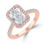 Radiant Diamond Radiant Halo Halo Engagement Ring in Rose Gold (MVSLG1640-R)