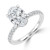 Oval Diamond Solitaire with Accents Engagement Ring in White Gold (MVSLG1649-W)