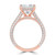Princess Diamond Cathedral Double Hidden Halo Three-Row Pave Solitaire with Accents Engagement Ring in Rose Gold (MVSLG1658-R)