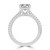 Radiant Diamond Cathedral Double Hidden Halo Three-Row Pave Solitaire with Accents Engagement Ring in White Gold (MVSLG1659-W)