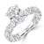 Oval Diamond Shared U-Shape Prong Solitaire with Accents Engagement Ring in White Gold (MVSLG1661-W)