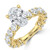 Oval Diamond Shared U-Shape Prong Solitaire with Accents Engagement Ring in Yellow Gold (MVSLG1661-Y)