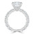 Princess Diamond Shared U-Shape Prong Solitaire with Accents Engagement Ring in White Gold (MVSLG1662-W)