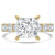 Princess Diamond Shared U-Shape Prong Solitaire with Accents Engagement Ring in Yellow Gold (MVSLG1662-Y)
