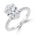 Oval Diamond Solitaire with Accents Engagement Ring in White Gold (MVSLG1663-W)