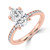 Pear Diamond Channel Set Solitaire with Accents Engagement Ring in Rose Gold (MVSLG1666-R)