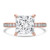 Princess Diamond Channel Set Solitaire with Accents Engagement Ring in Rose Gold (MVSLG1667-R)