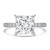 Princess Diamond Channel Set Solitaire with Accents Engagement Ring in White Gold (MVSLG1667-W)