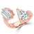 Emerald Diamond Bypass 5MM Band Toi et Moi Engagement Ring in Rose Gold (MVSX1030-R)