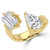 Emerald Diamond Bypass 5MM Band Toi et Moi Engagement Ring in Yellow Gold (MVSX1030-Y)