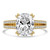 Cushion Diamond Double Prong Split Shank Solitaire with Accents Engagement Ring in Yellow Gold (MVSLG1674-Y)