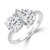 Round Diamond with Accents Toi  et Moi Engagement Ring in White Gold (MVSLG1680-W)