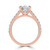 Cushion Diamond Cathedral Solitaire with Accents Engagement Ring in Rose Gold (MVSLG1682-R)