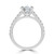 Cushion Diamond Cathedral Solitaire with Accents Engagement Ring in White Gold (MVSLG1682-W)