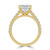 Emerald Diamond Cathedral Solitaire with Accents Engagement Ring in Yellow Gold (MVSLG1683-Y)