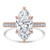 Marquise Diamond 6-Prong Cathedral Solitaire with Accents Engagement Ring in Rose Gold (MVSLG1684-R)