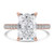 Radiant Diamond 6-Prong Cathedral Solitaire with Accents Engagement Ring in Rose Gold (MVSLG1688-R)